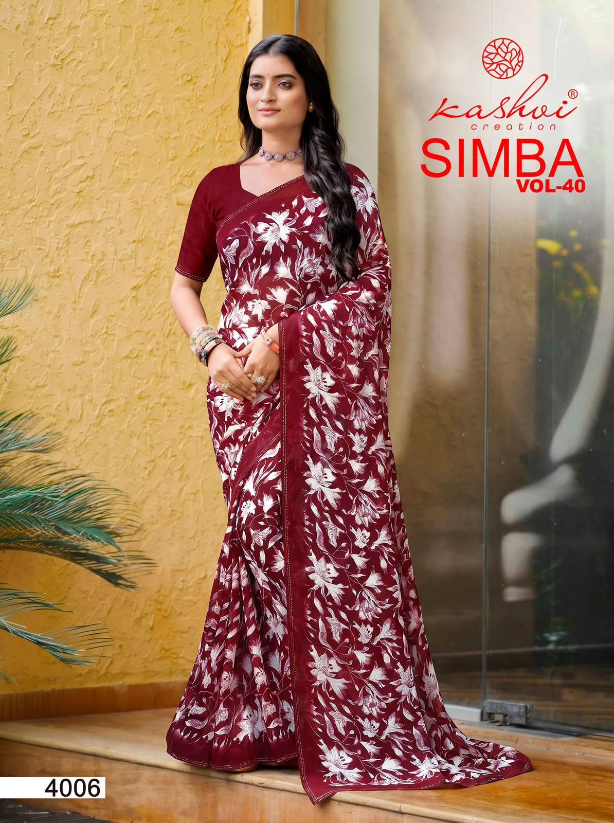 SIMBA VOL 40 BY KASHVI CREATION 4001 To 4008 Series Indian Traditional Wear GEORGETTE sarees At Wholesale Price